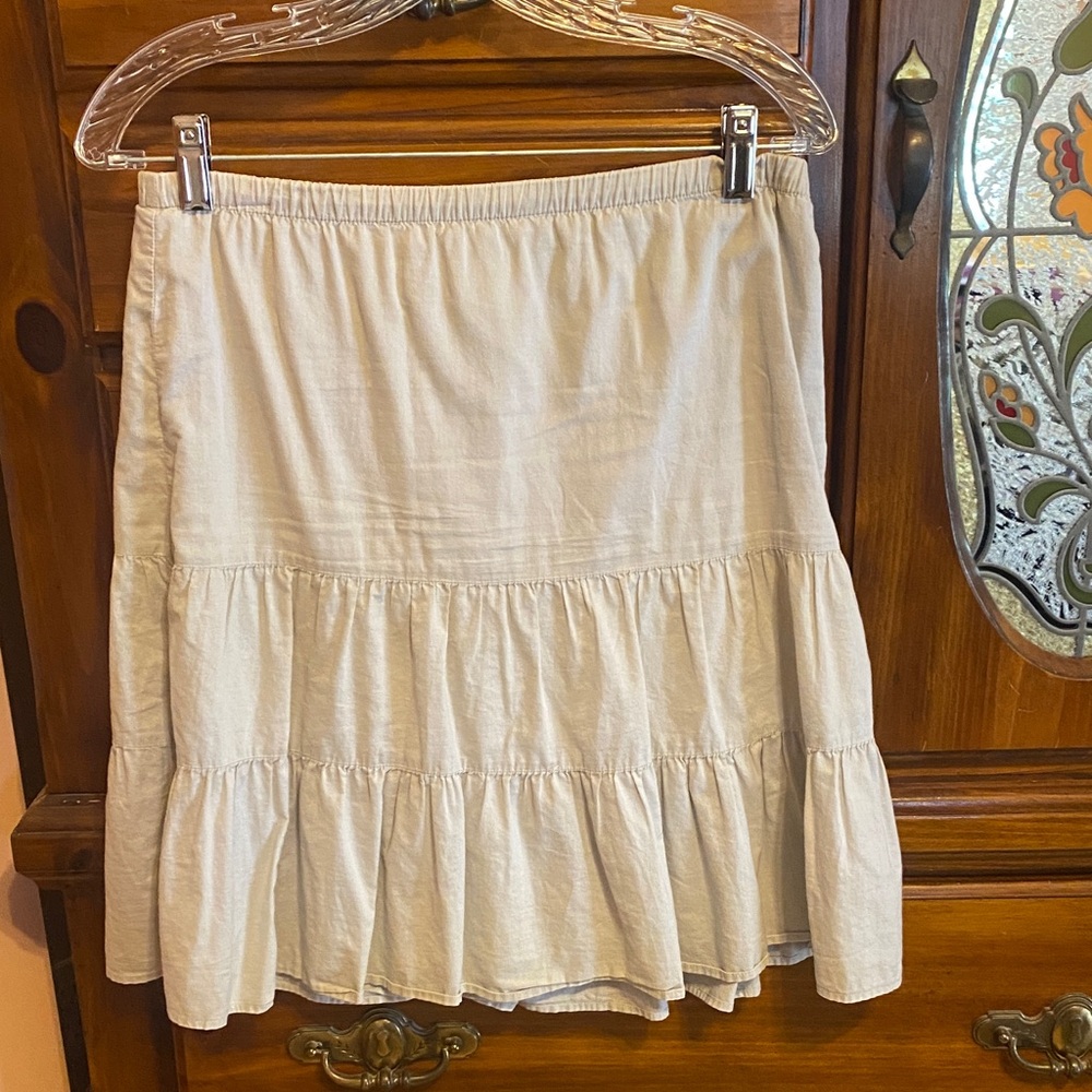 Mossimo Supply Co. Cream Tiered A-Line Skirt